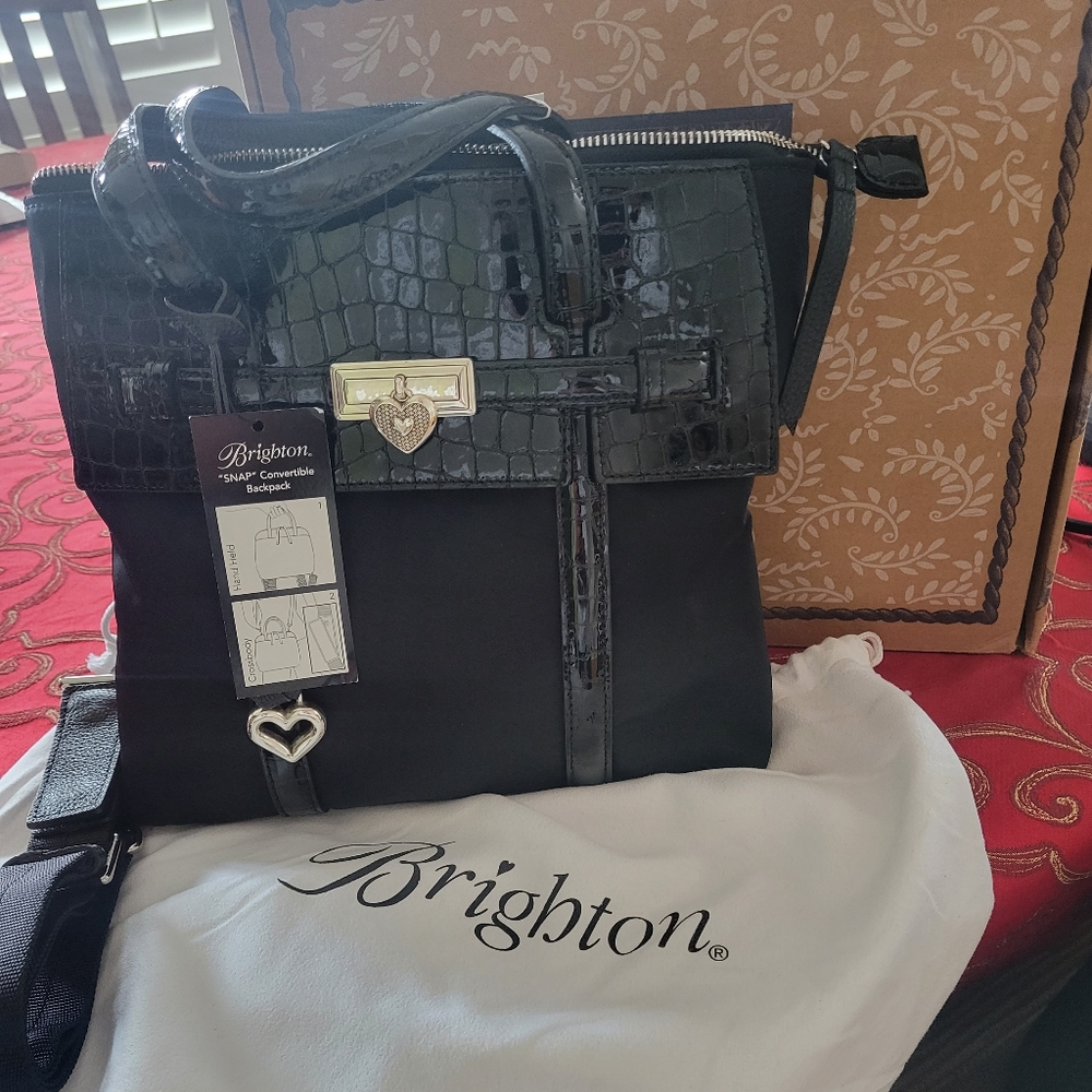 Brighton Black Snap Convertable Backpack